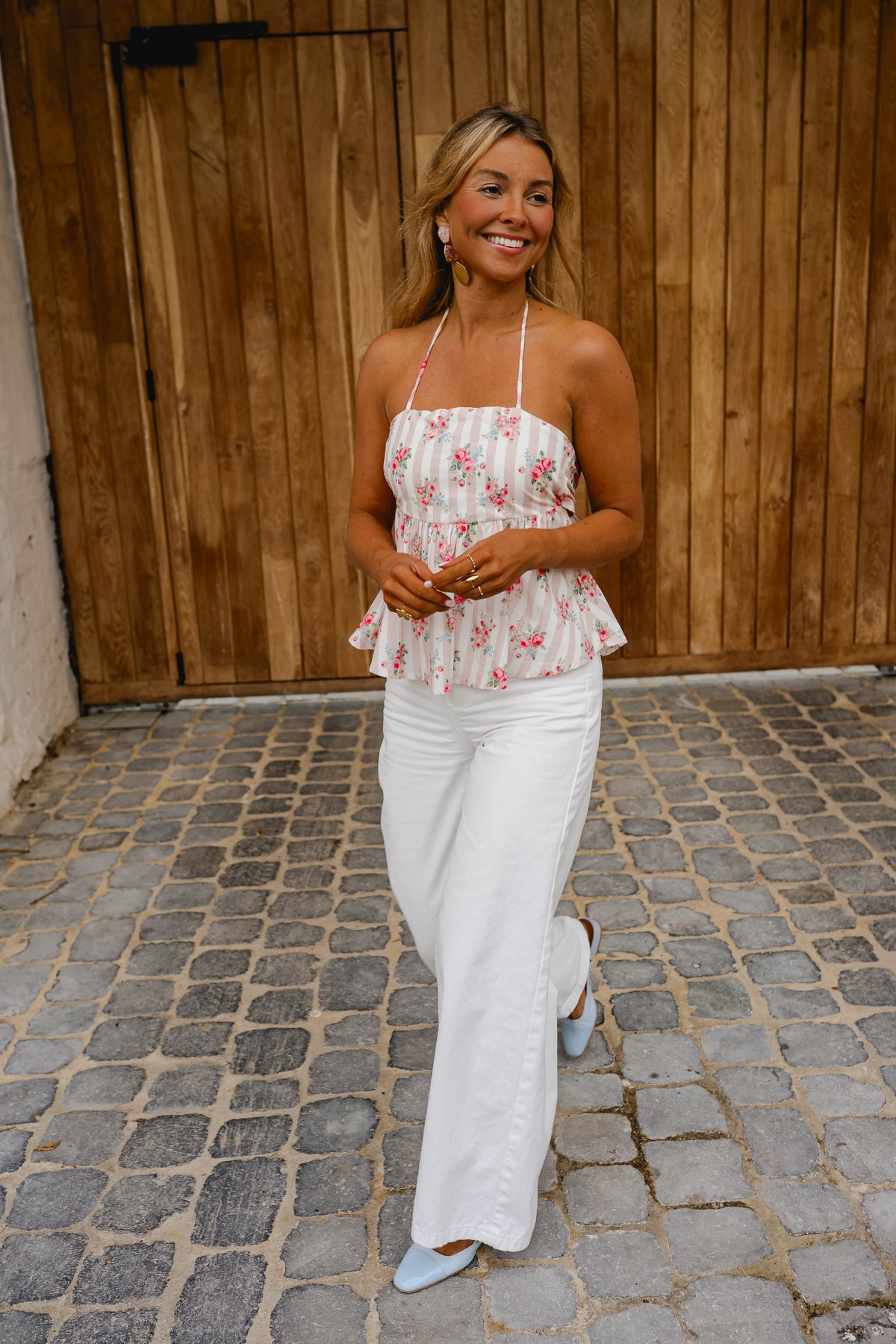 Top Nonoh -  rose à fleurs