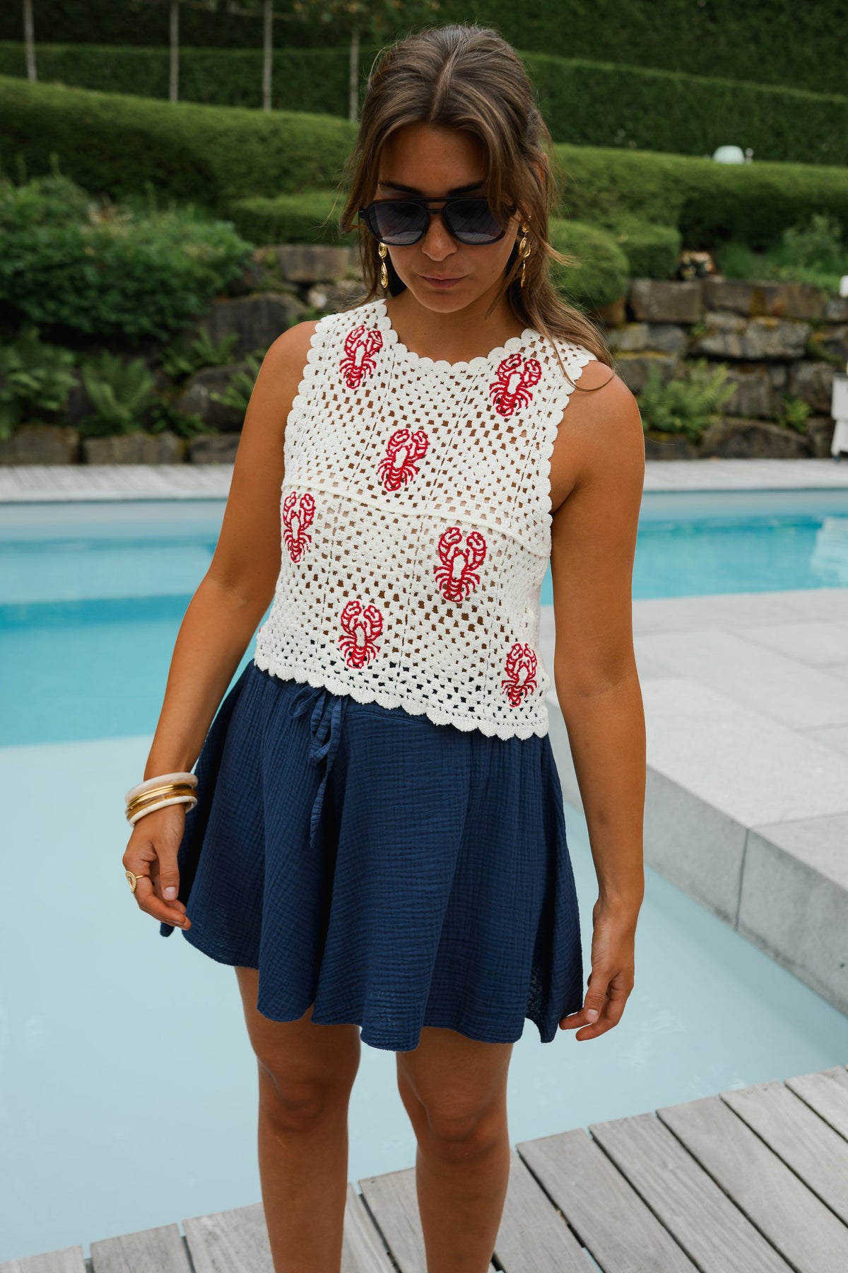 Top Sea - écru en crochet