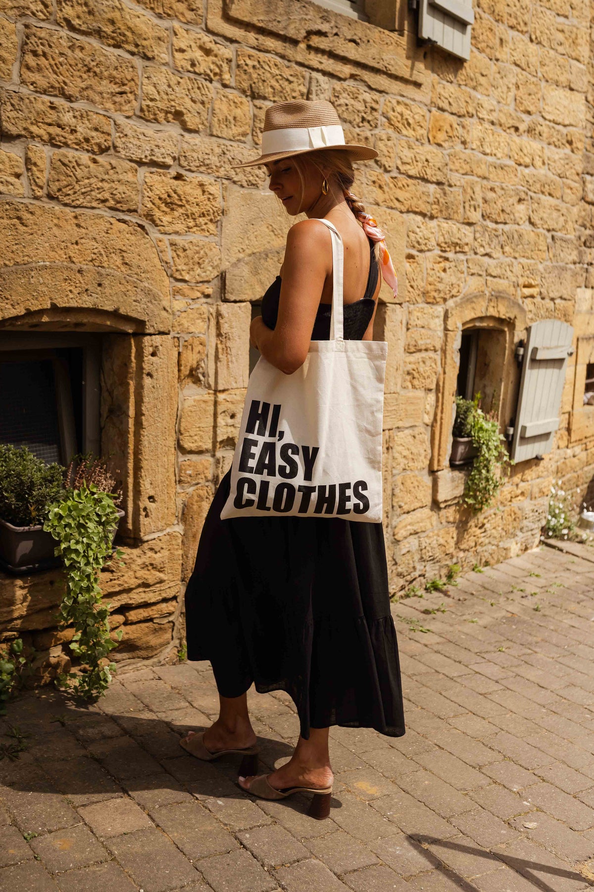 Tote bag EASY CLOTHES - beige et noir
