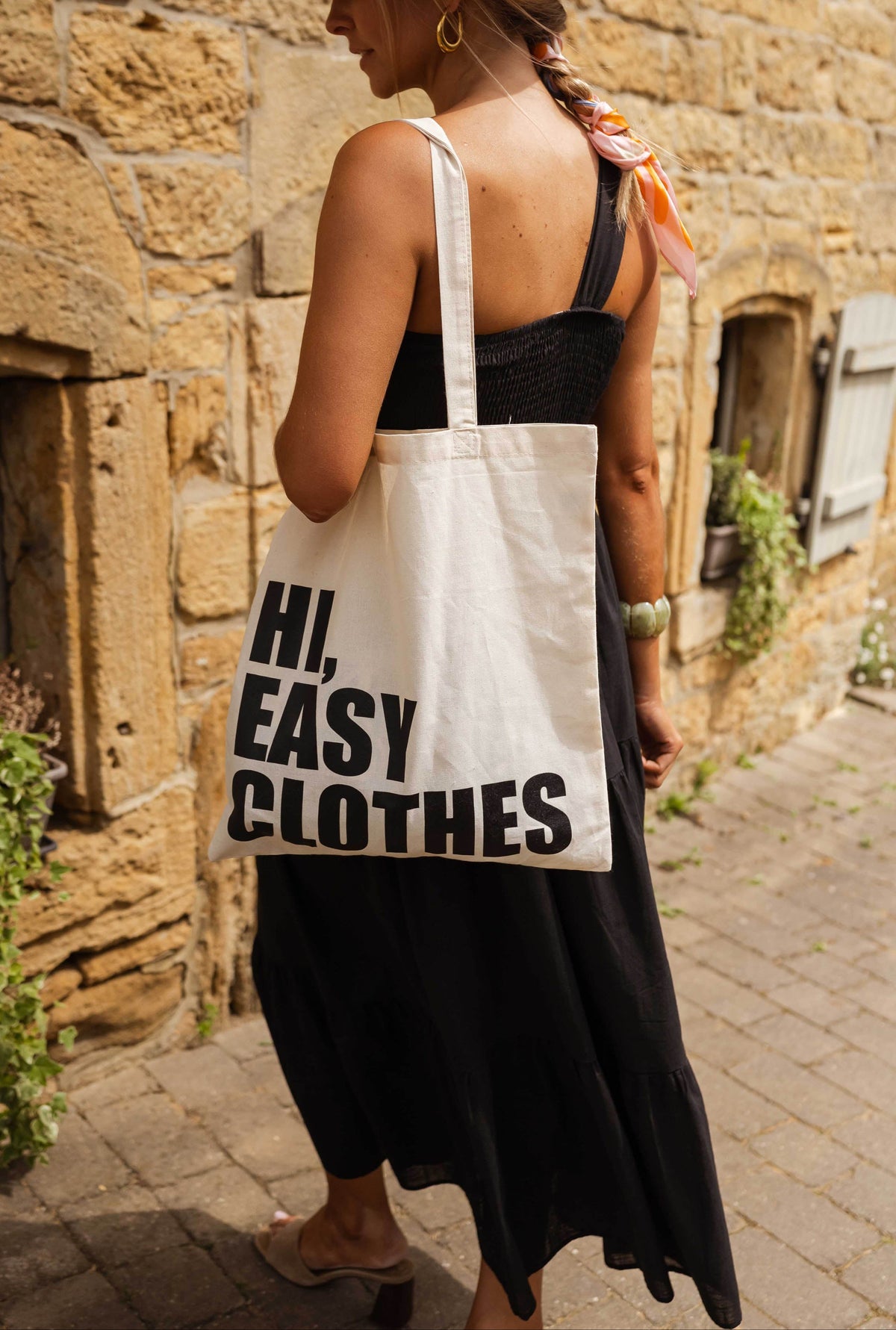 Tote bag EASY CLOTHES - beige et noir