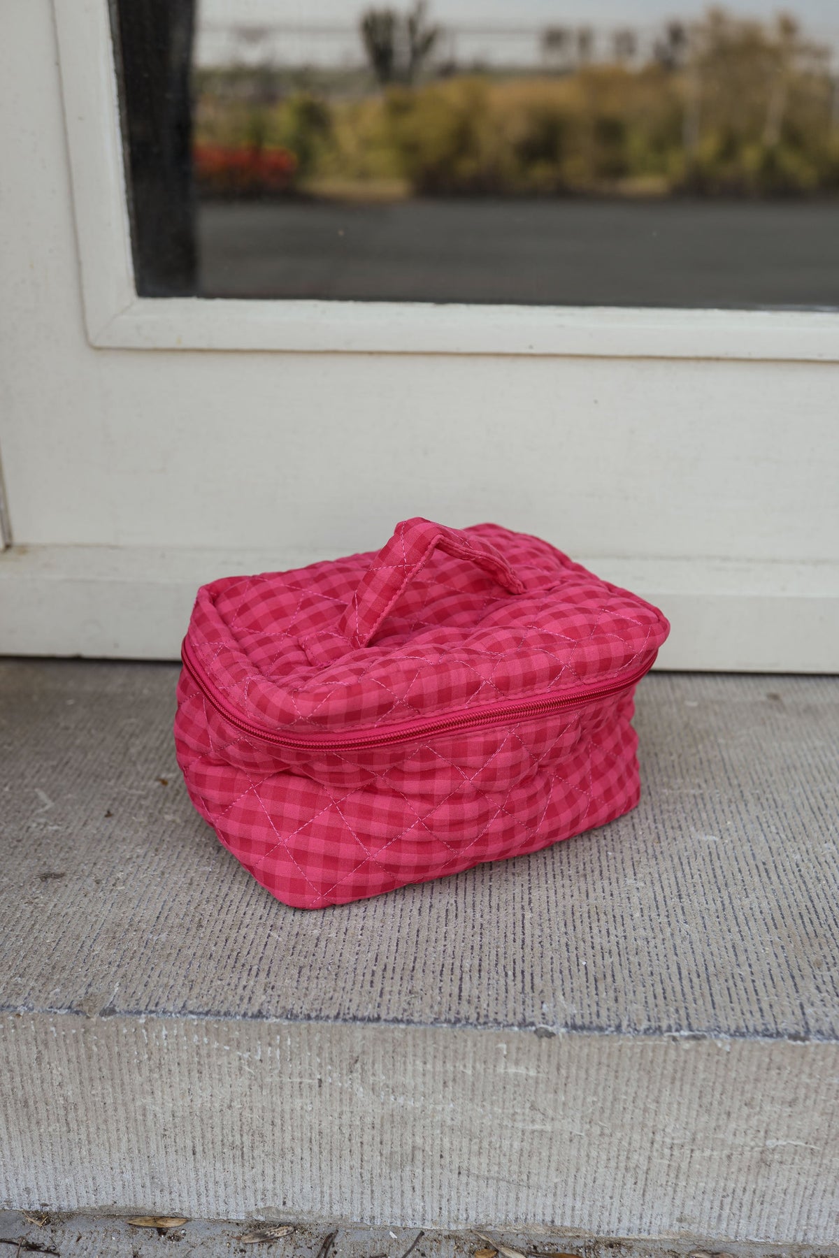 Trousse Lamy - rose à motifs vichy
