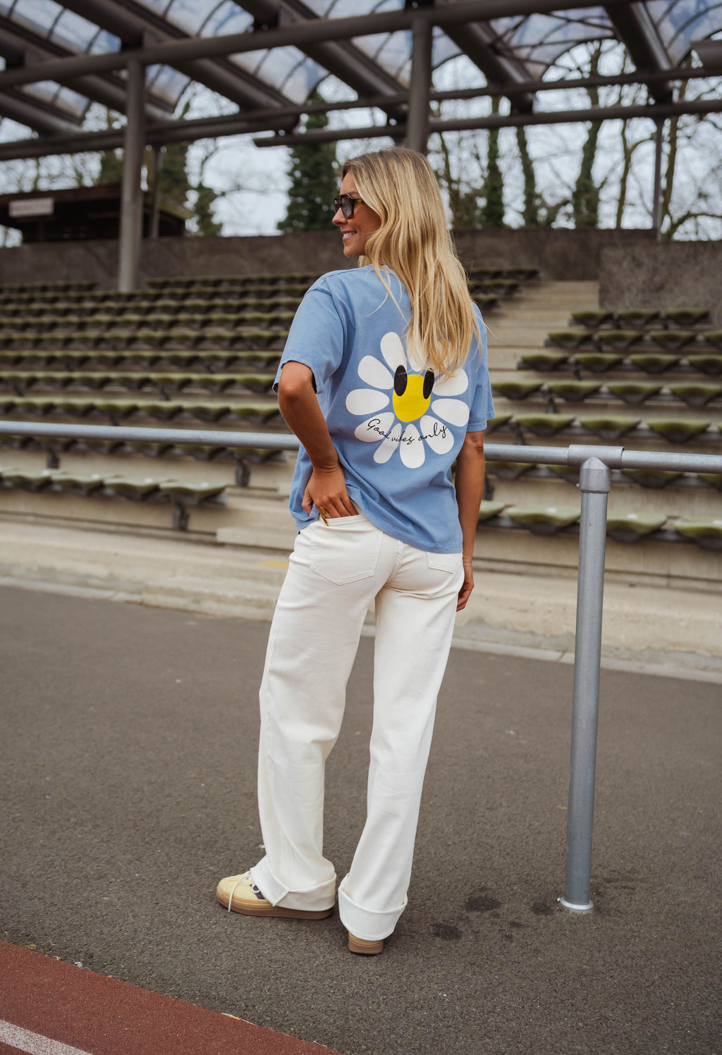 T-shirt Marguerite - bleu ciel