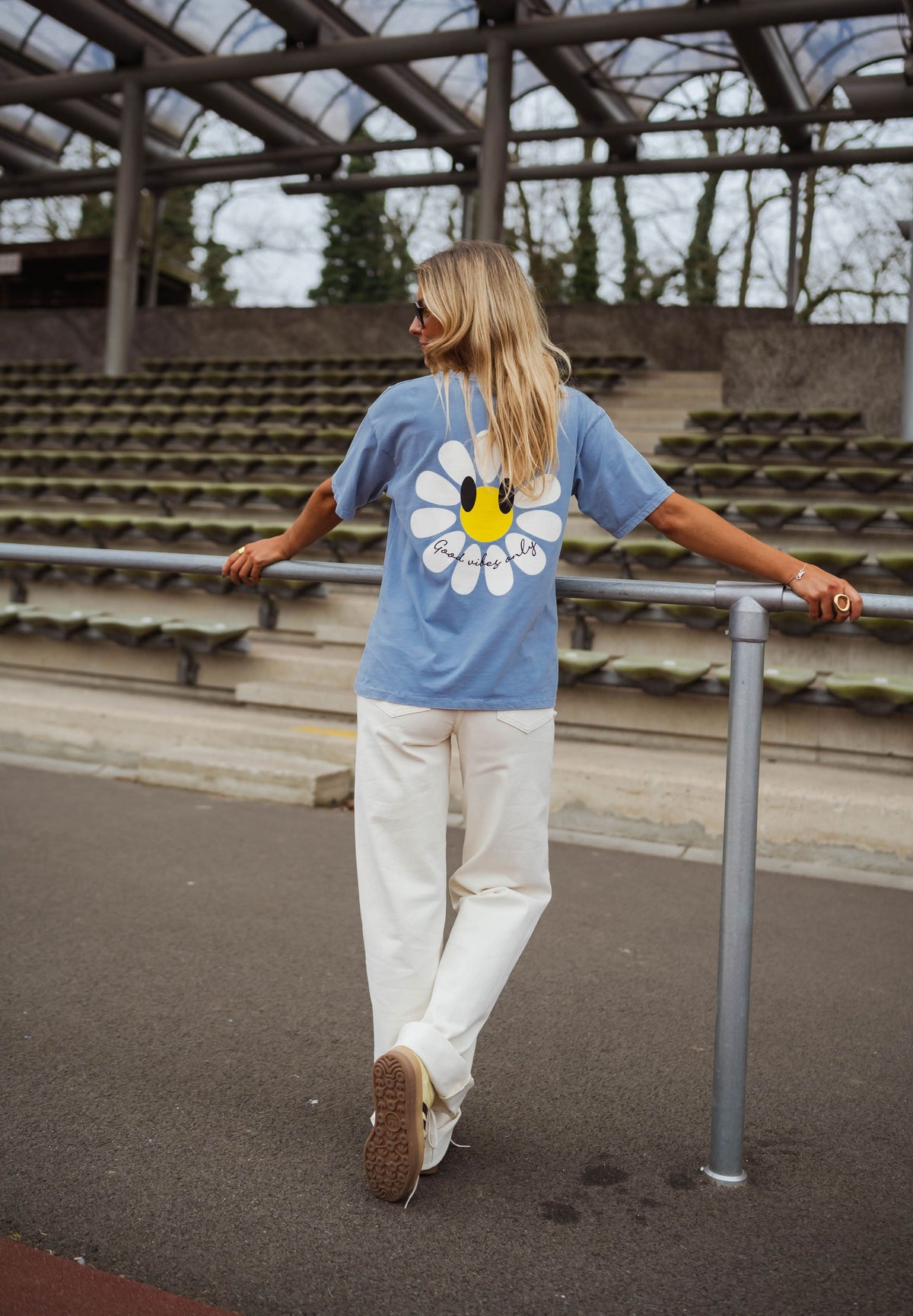 T-shirt Marguerite - bleu ciel