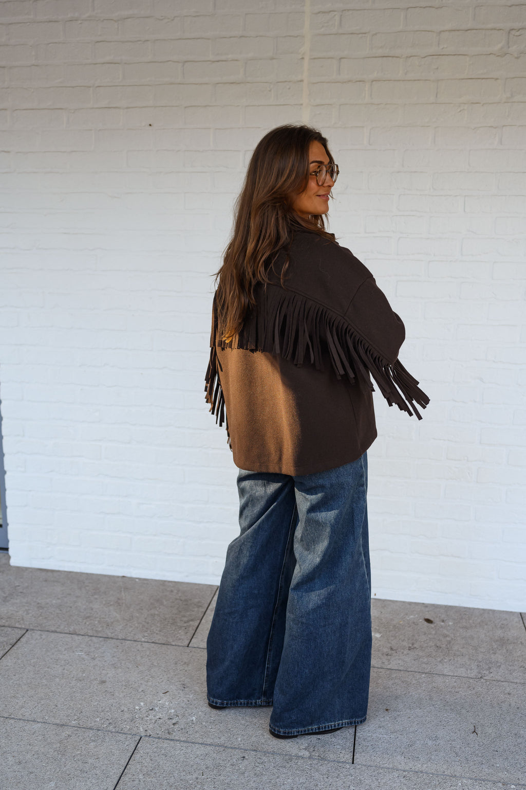 Veste Cassian -  brune à franges