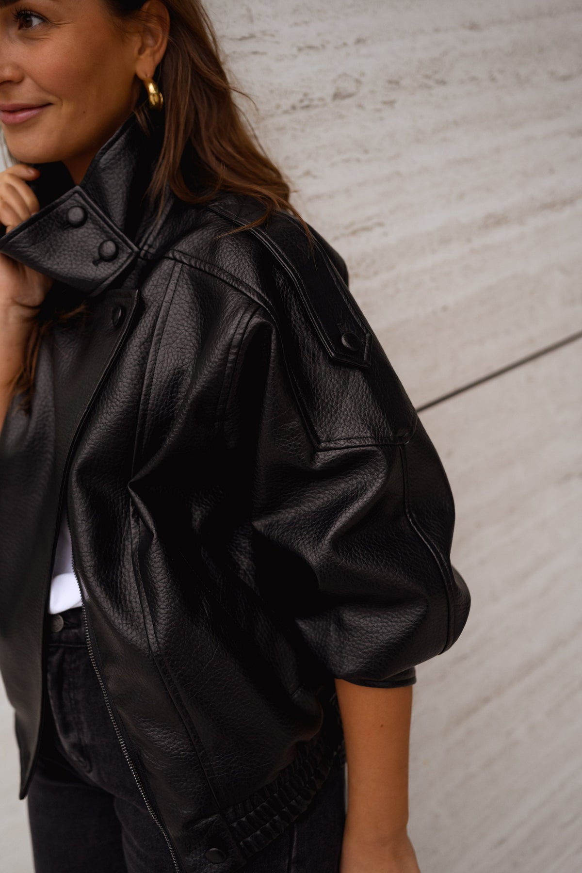 Veste Deborah - en simili cuir noir