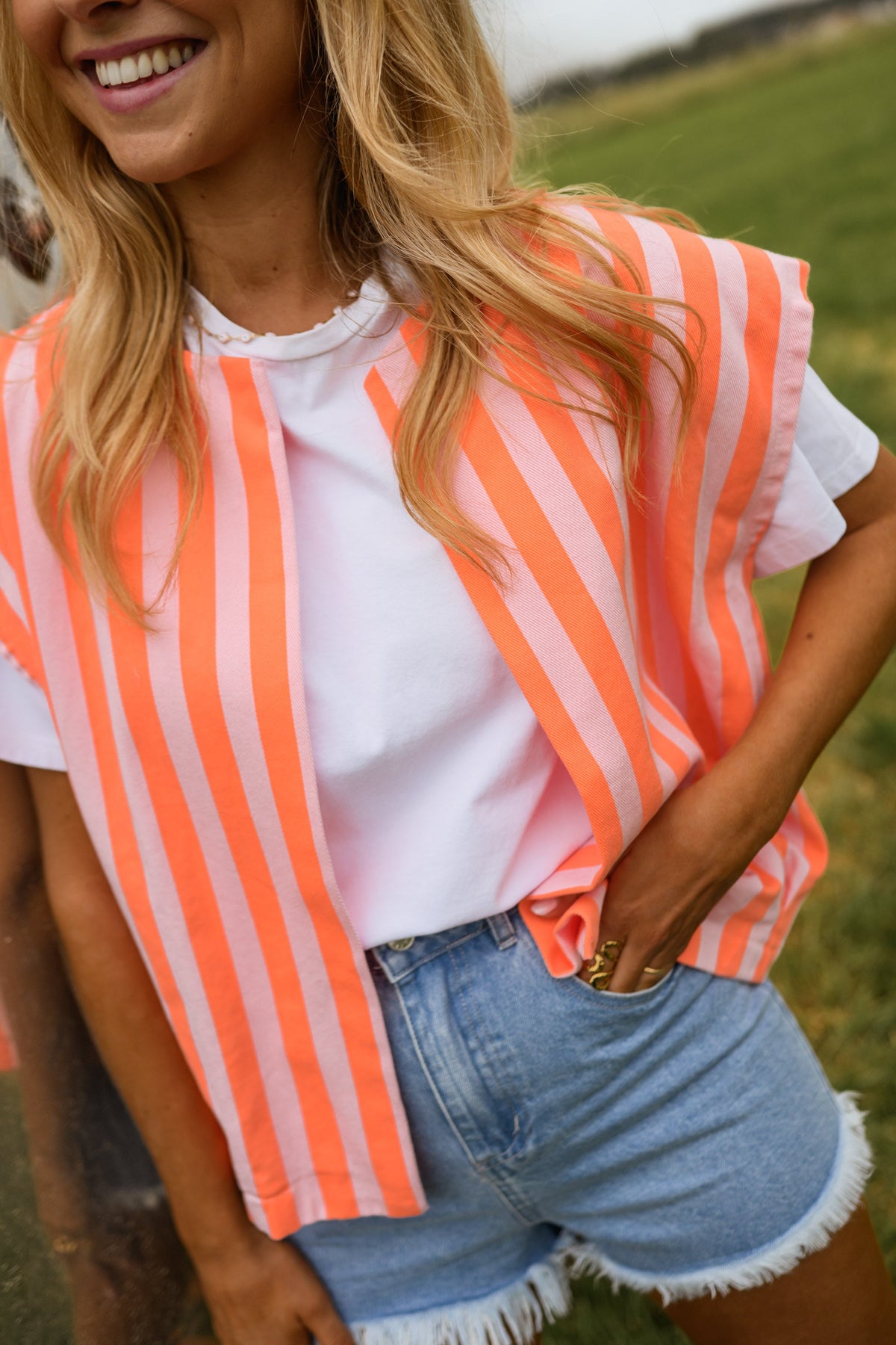 Veste Leticia - orange à lignes