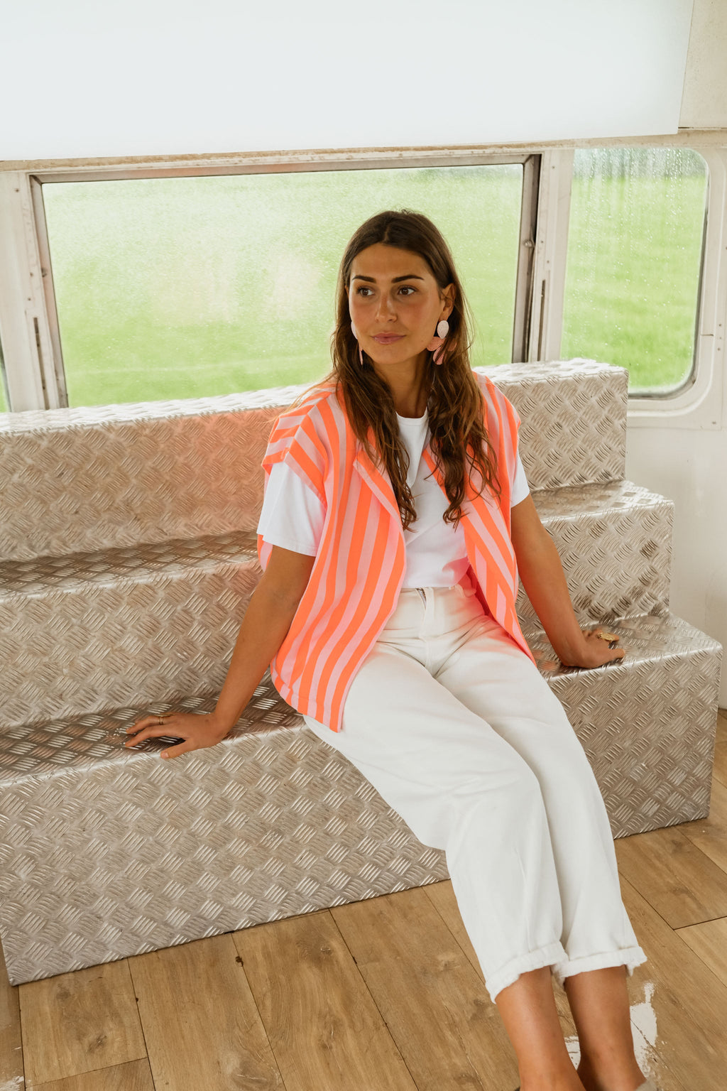 Veste Leticia - orange à lignes