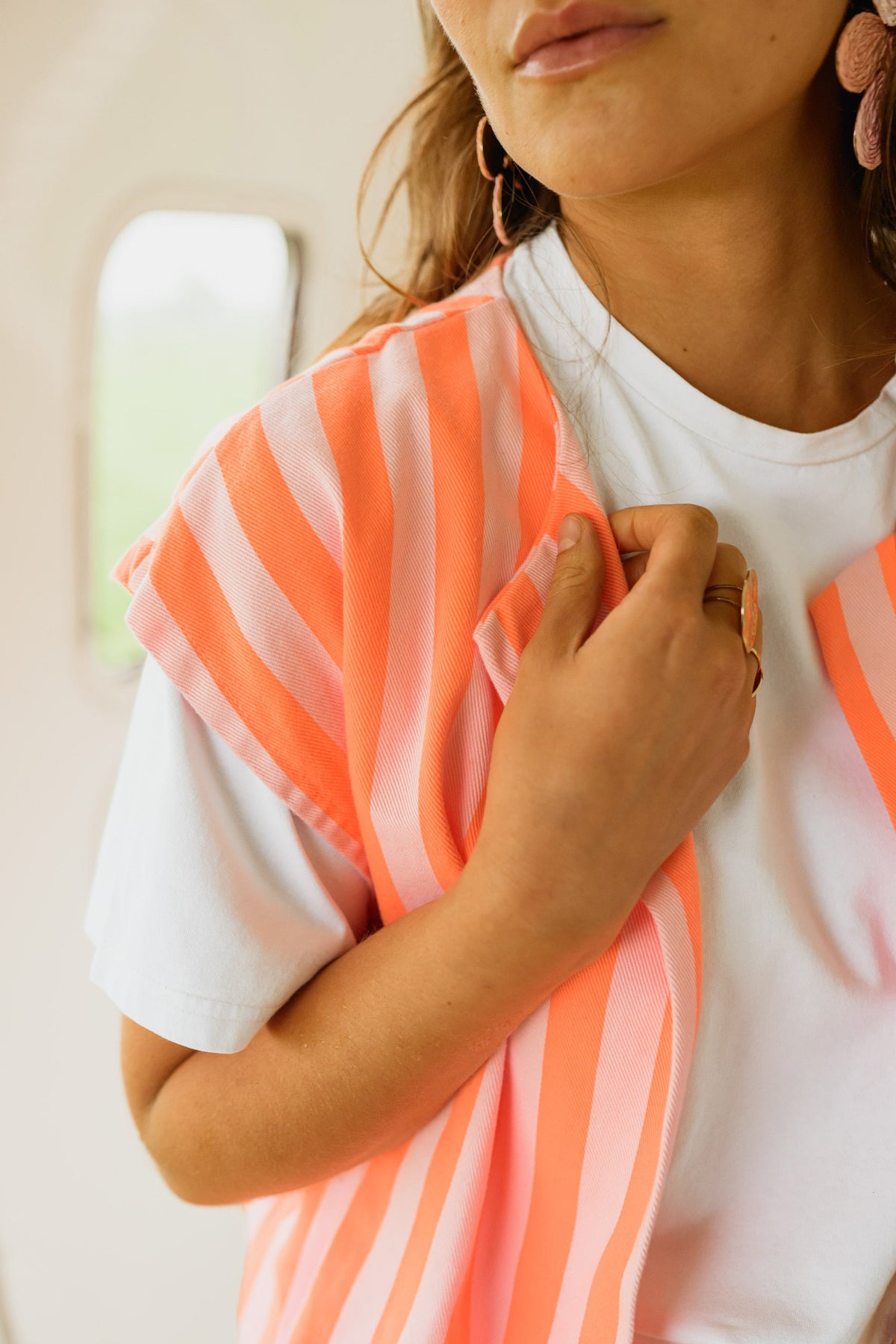 Veste Leticia - orange à lignes