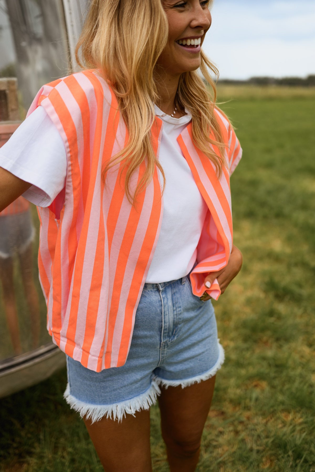 Veste Leticia - orange à lignes