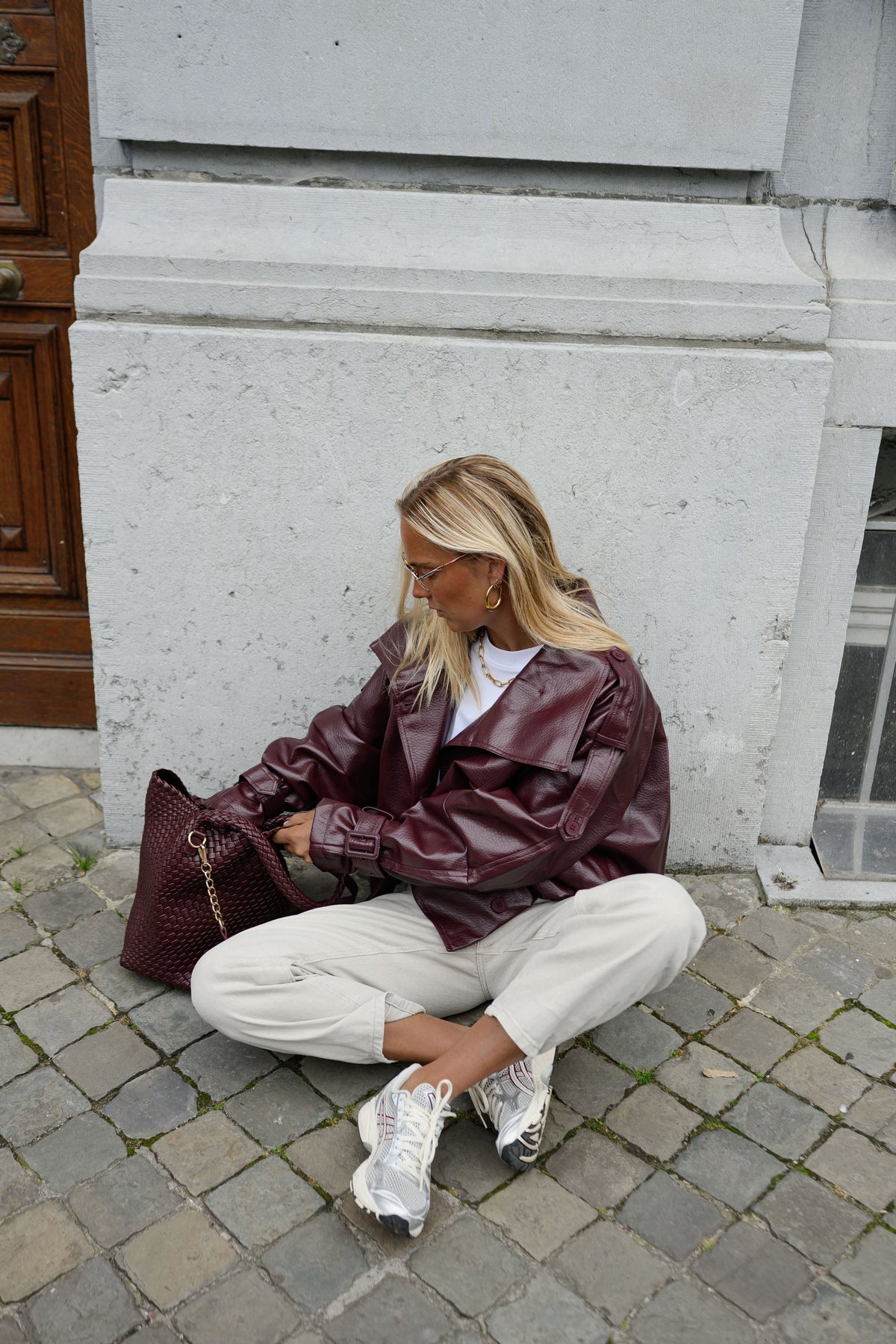 Veste Rhoda - bordeaux en cuir