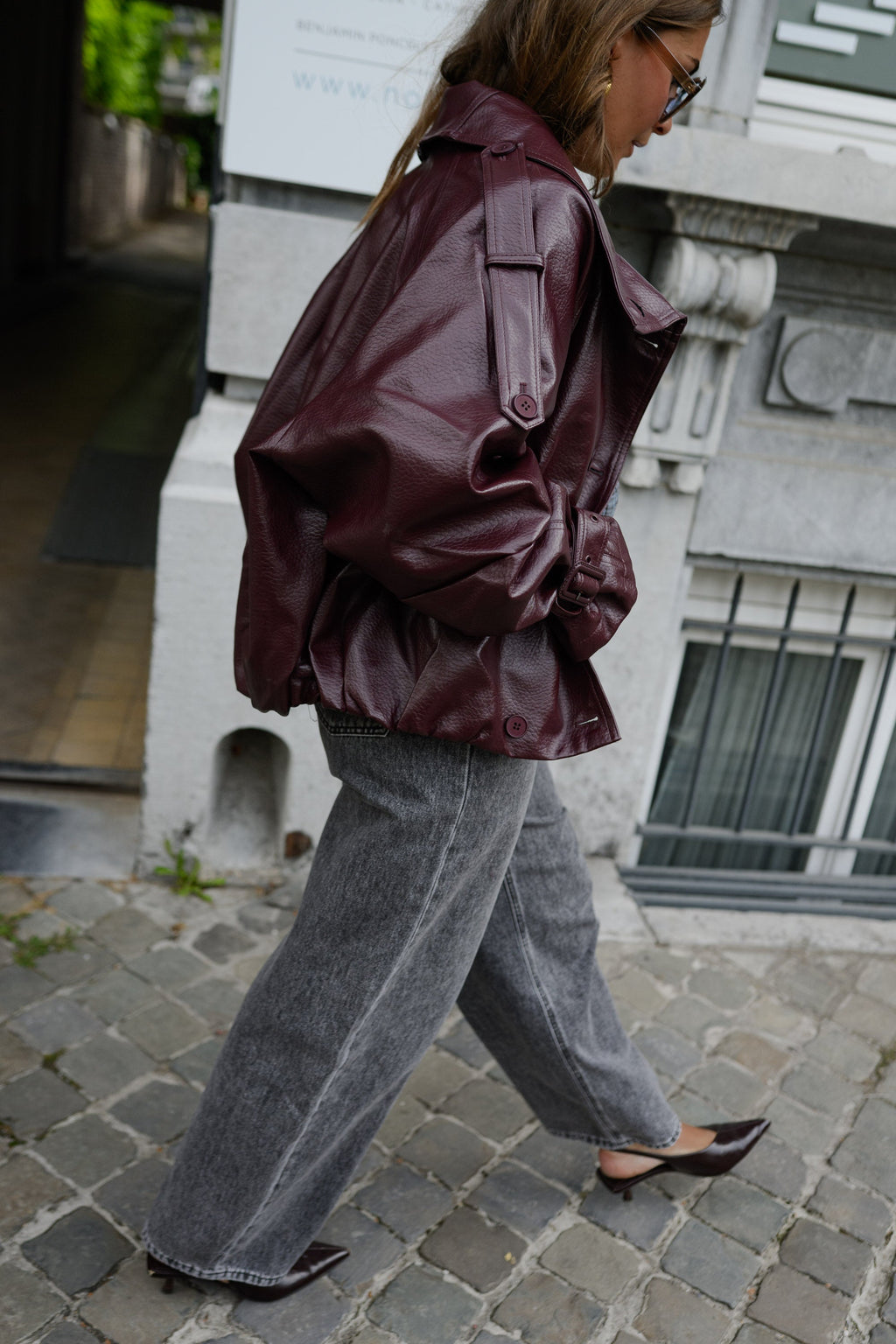 Veste Rhoda - bordeaux en cuir