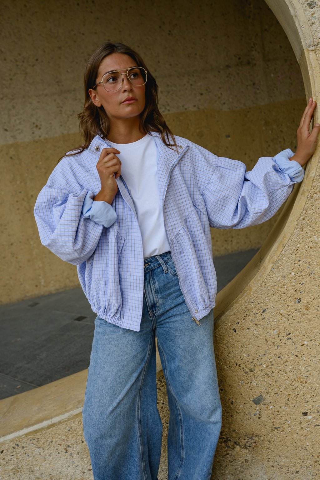 Veste Yann - mauve à carreaux
