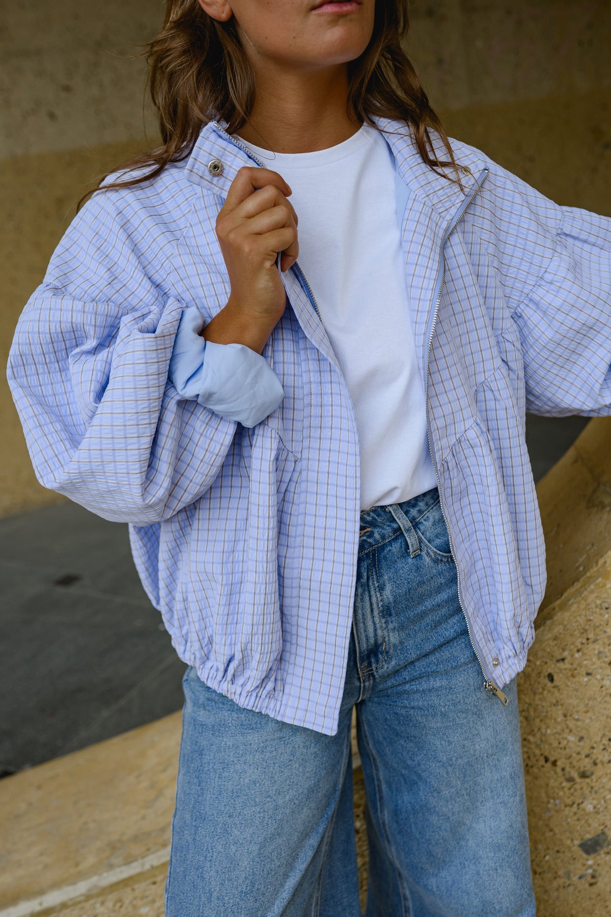 Veste Yann - mauve à carreaux