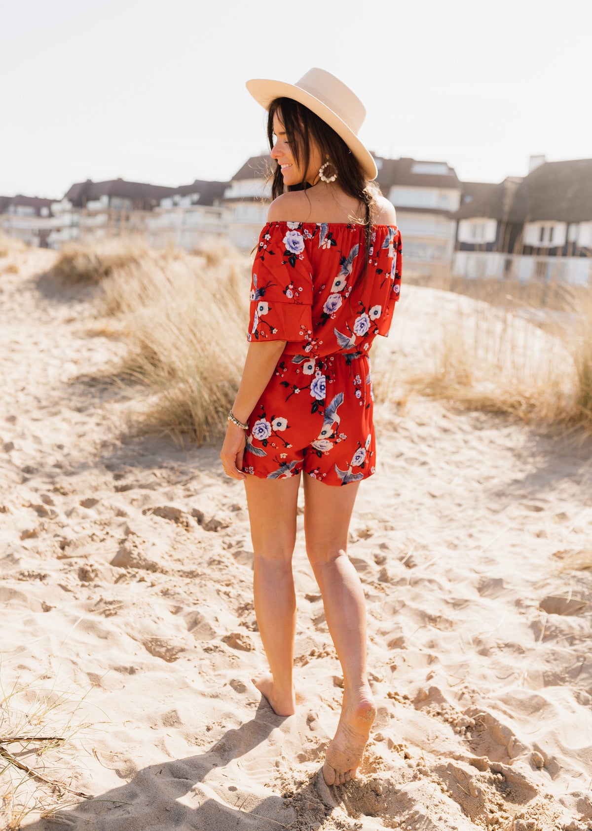 Combinaison Astrid - rouge à motifs