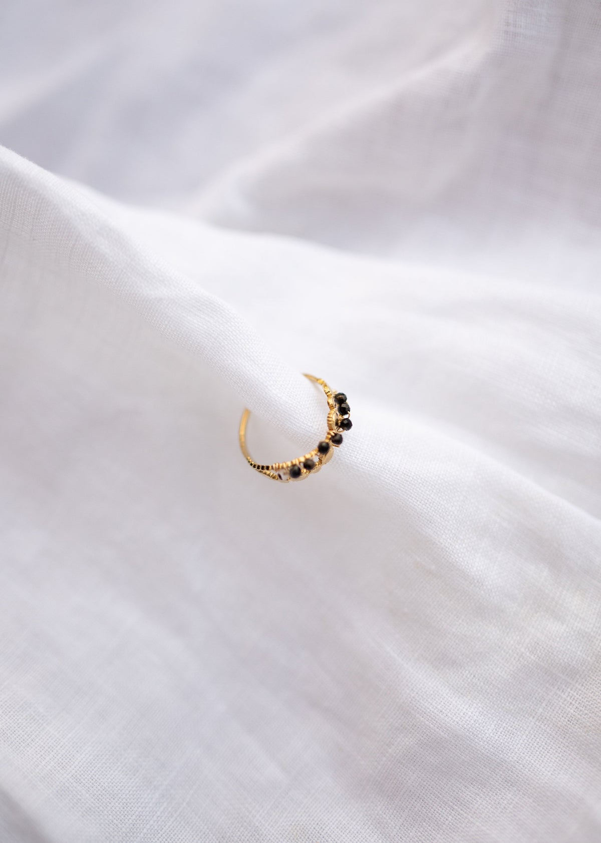 Bague Tily - dorée et noire