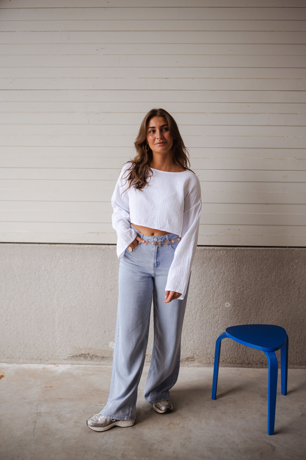 Blouse Gwendy - blanche en gaze de coton