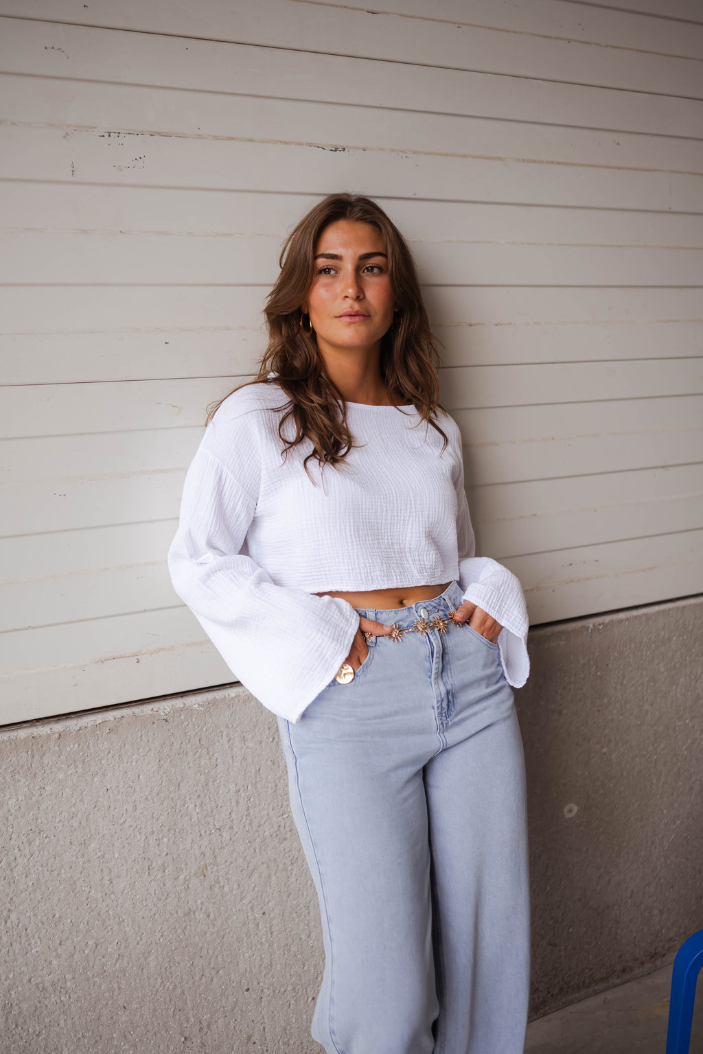 Blouse Gwendy - blanche en gaze de coton