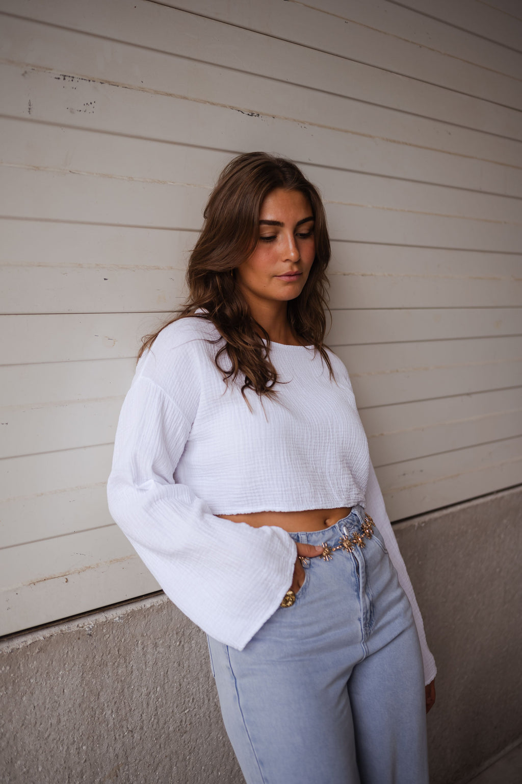 Blouse Gwendy - blanche en gaze de coton