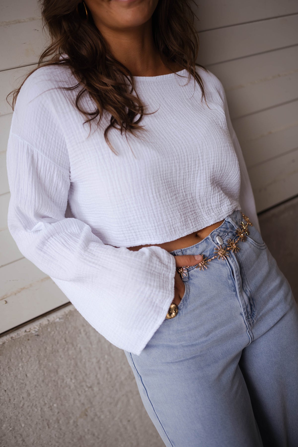 Blouse Gwendy - blanche en gaze de coton