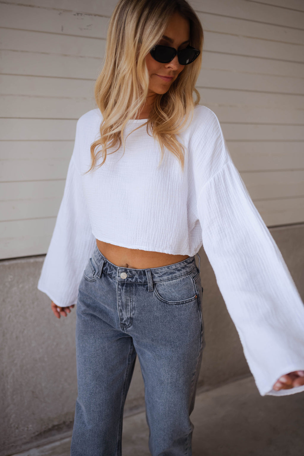 Blouse Gwendy - blanche en gaze de coton