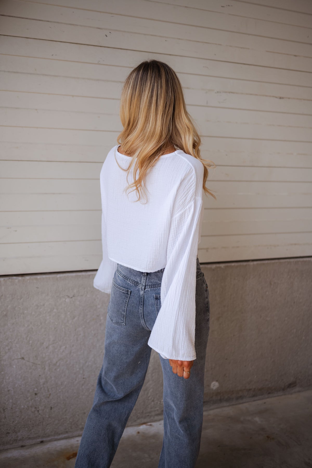 Blouse Gwendy - blanche en gaze de coton