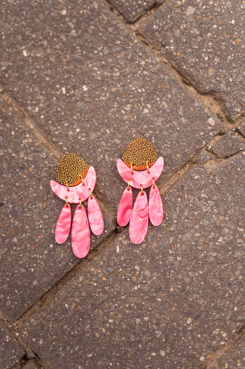 Boucles d’oreilles Dwayne - roses et dorées