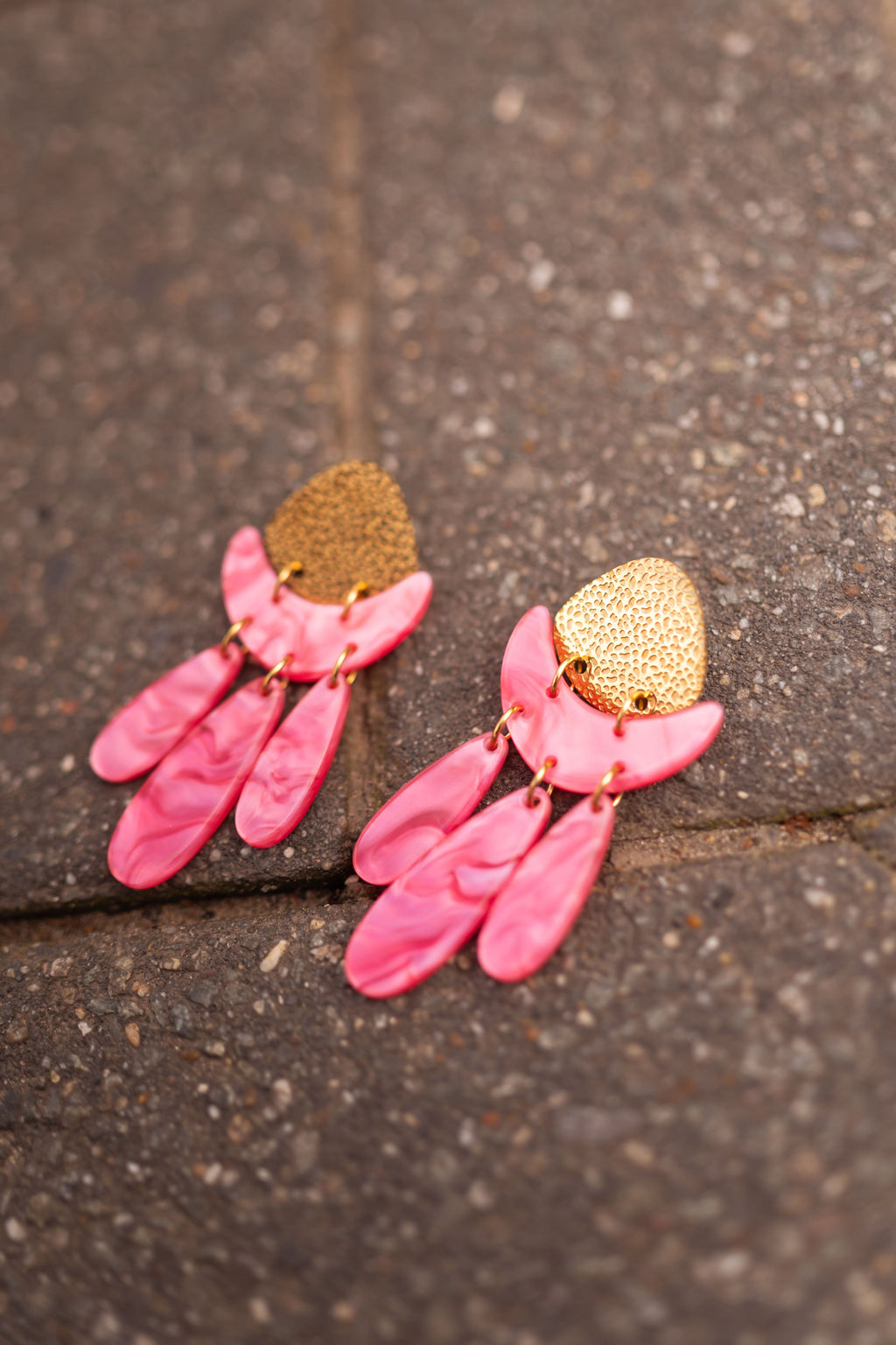 Boucles d’oreilles Dwayne - roses et dorées