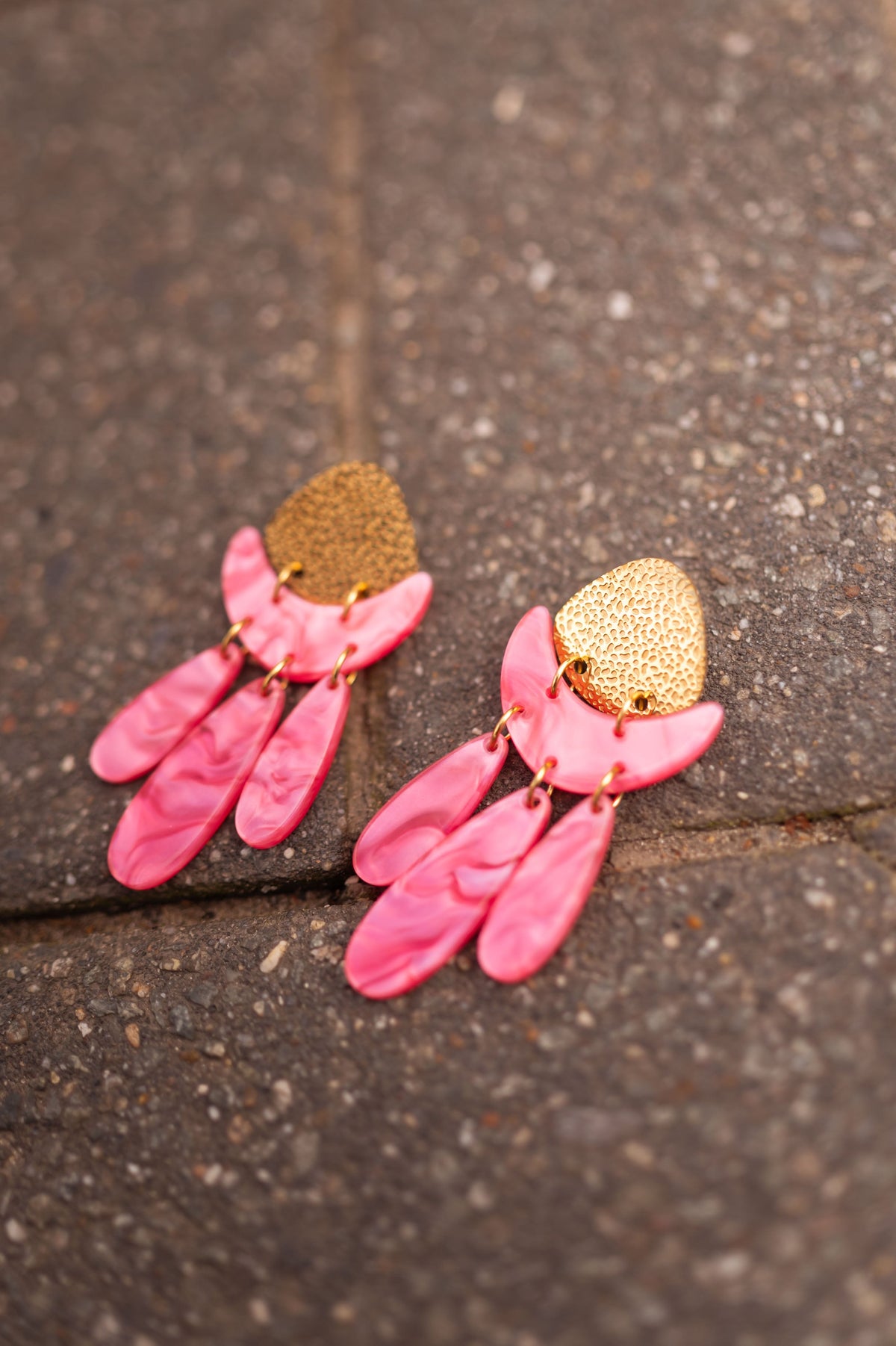 Boucles d’oreilles Dwayne - roses et dorées