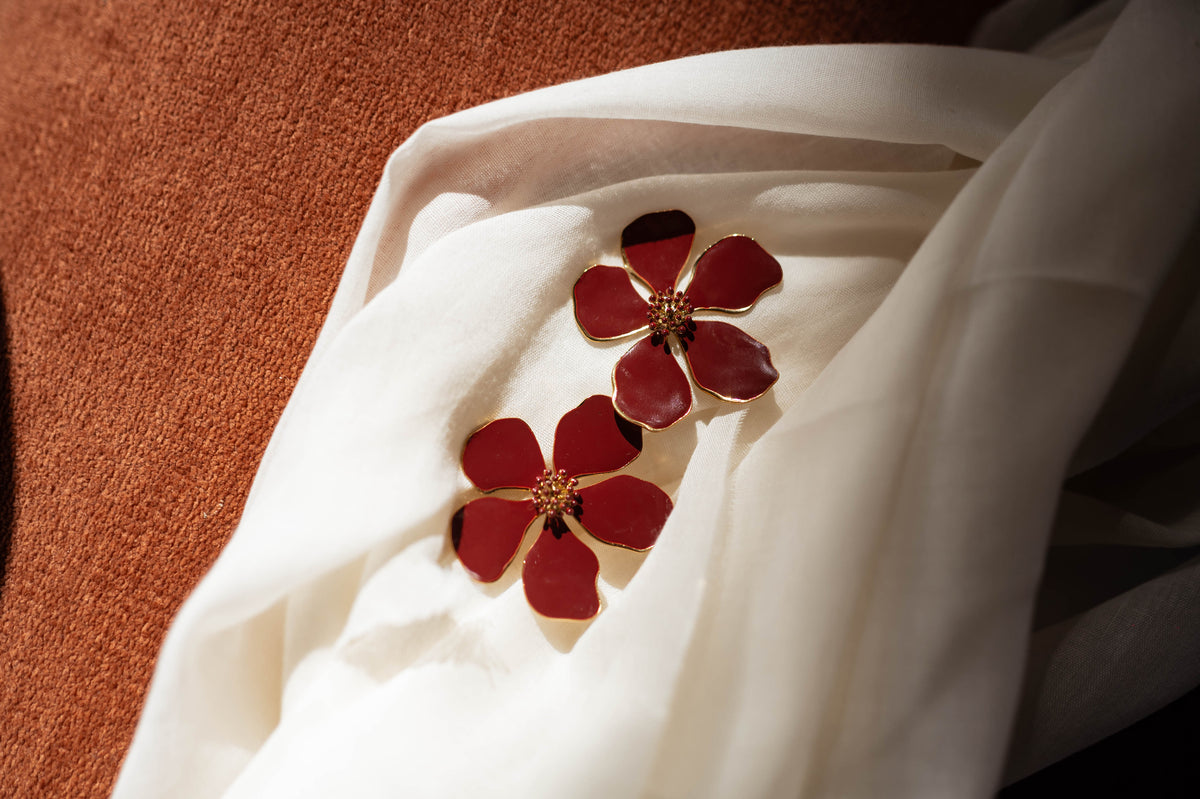 Boucles d’oreilles Myrla - bordeaux