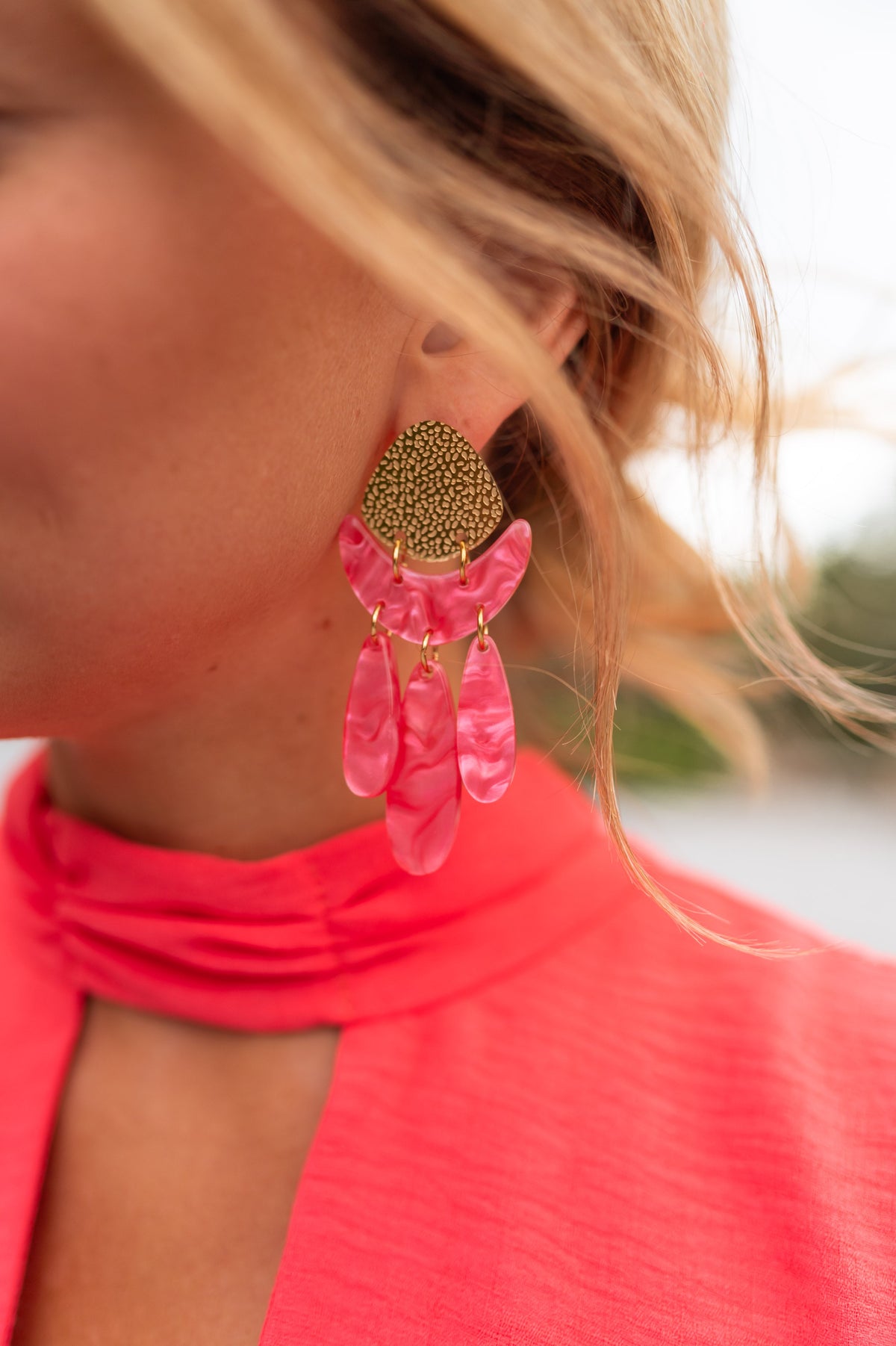 Boucles d’oreilles Dwayne - roses et dorées