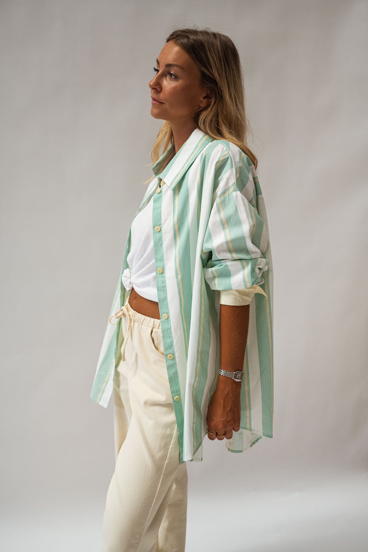 Chemise Nais - verte à lignes