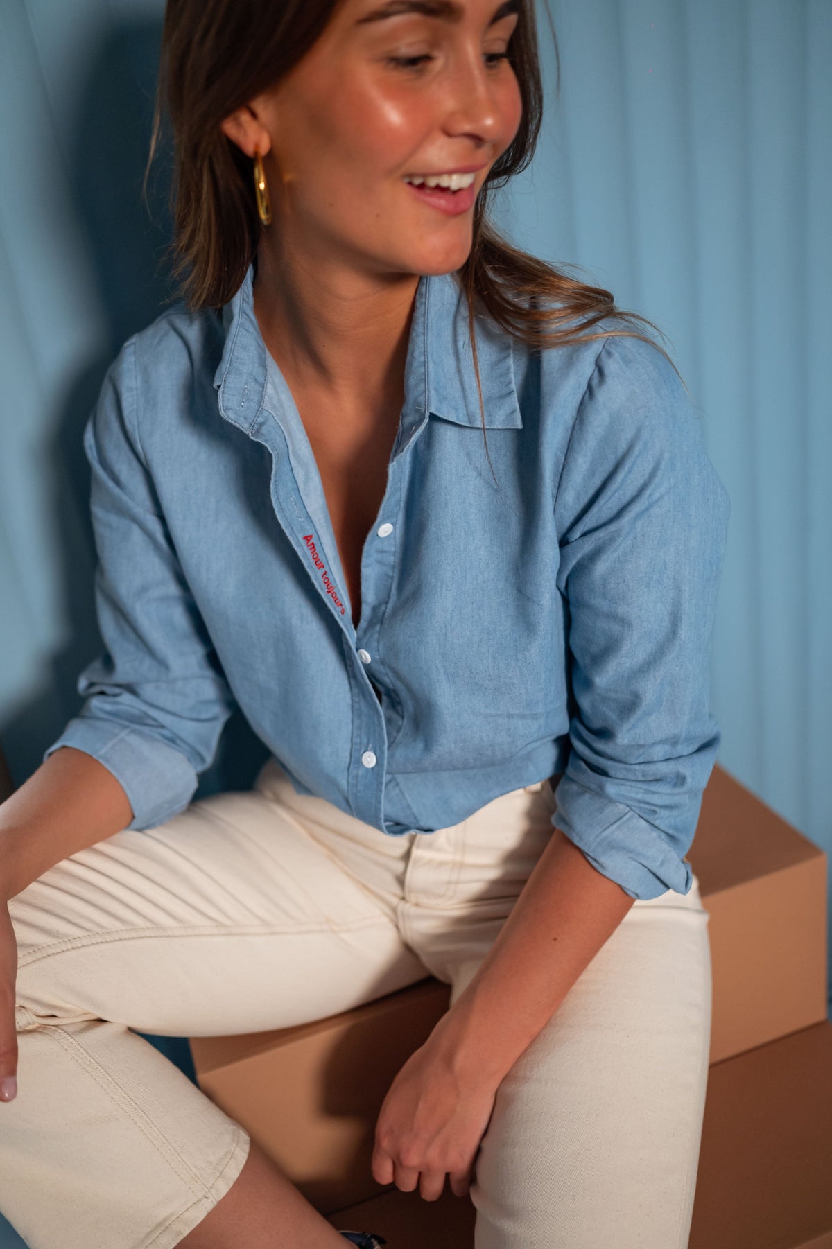 Chemise Oliver - en jeans bleu