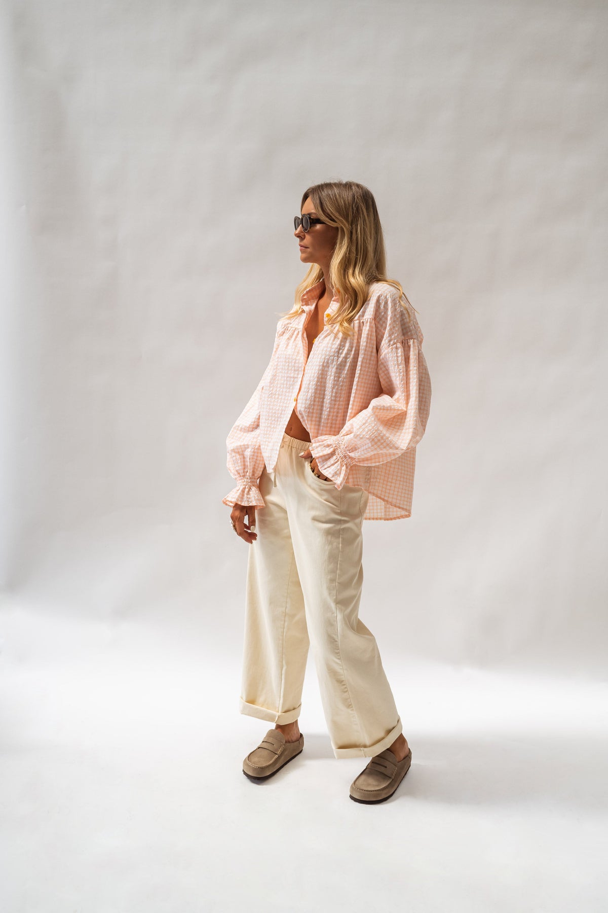 Chemise Siana - orange et écrue