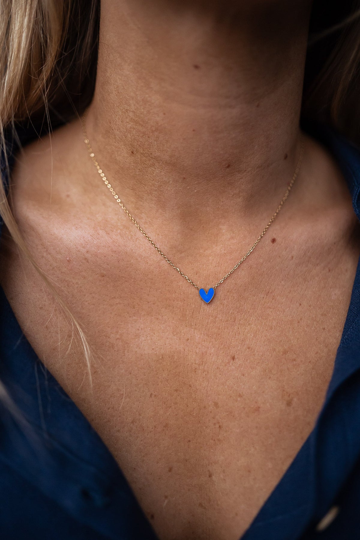 Collier Blair - doré et bleu
