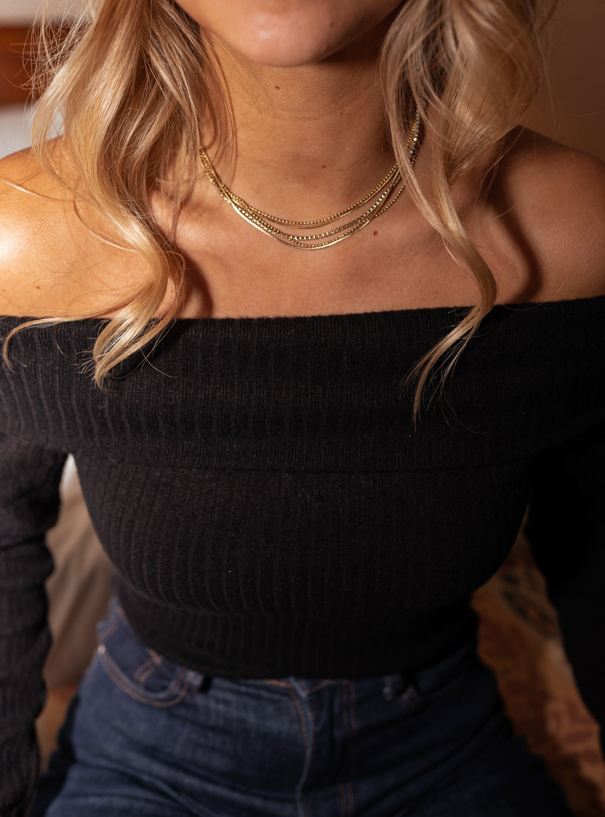 Collier Mellora - doré et brillant