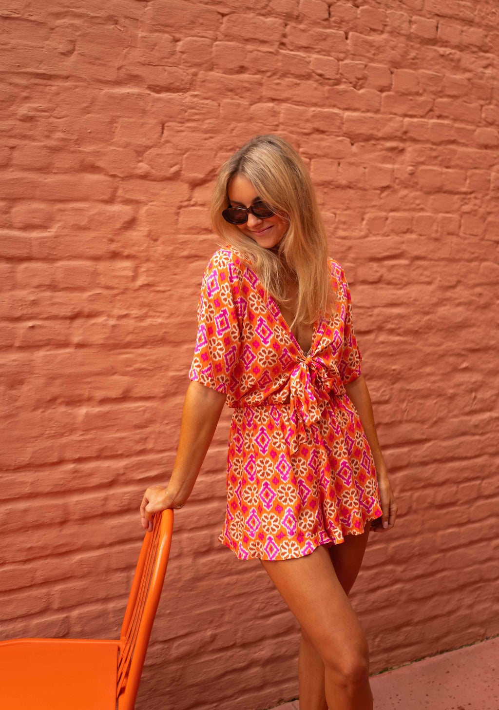 Combinaison Chelsea - orange à motifs