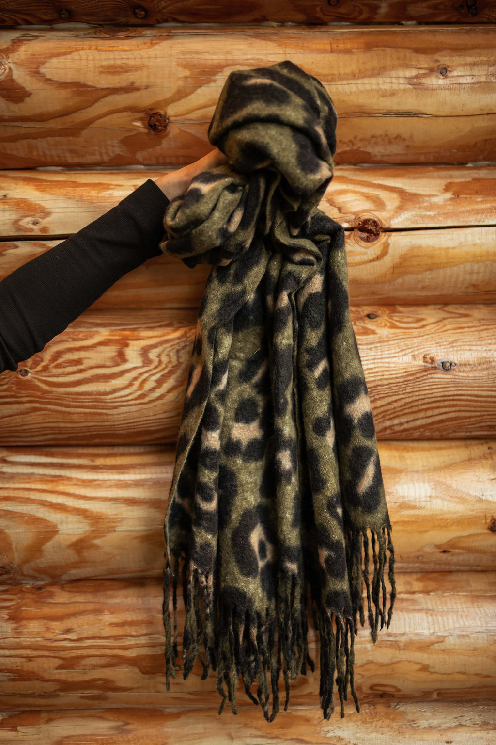 Echarpe Malika - kaki en léopard