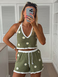 Ensemble Loly - kaki en crochet