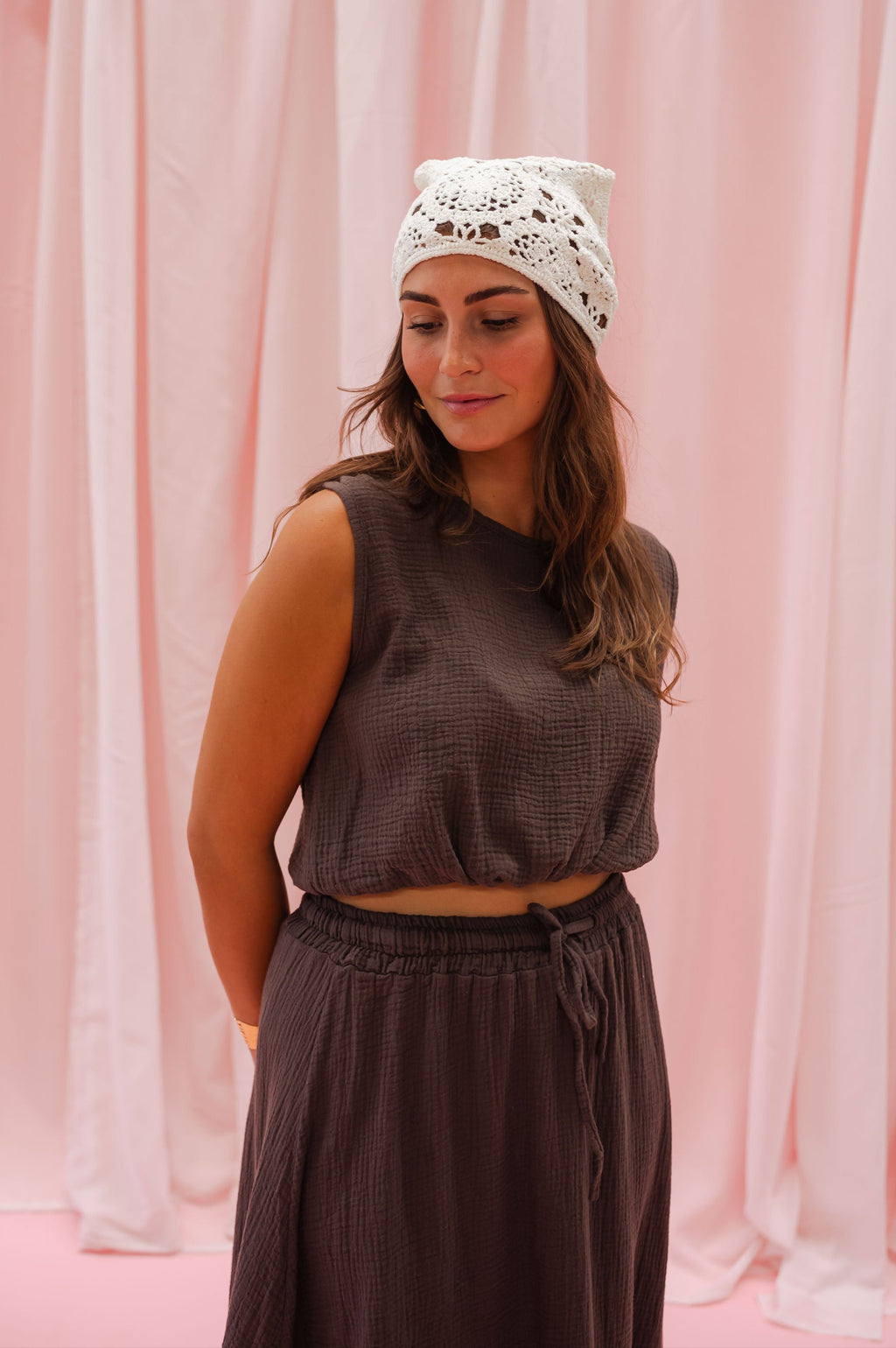 Foulard Tatia - écru en crochet