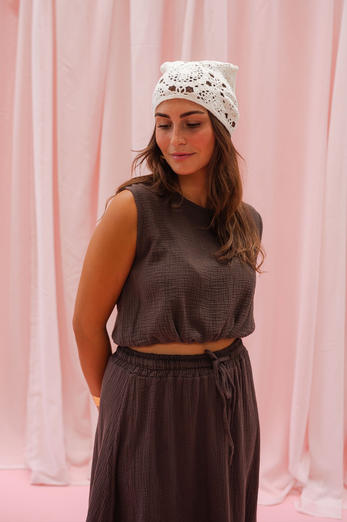 Foulard Tatia - écru en crochet