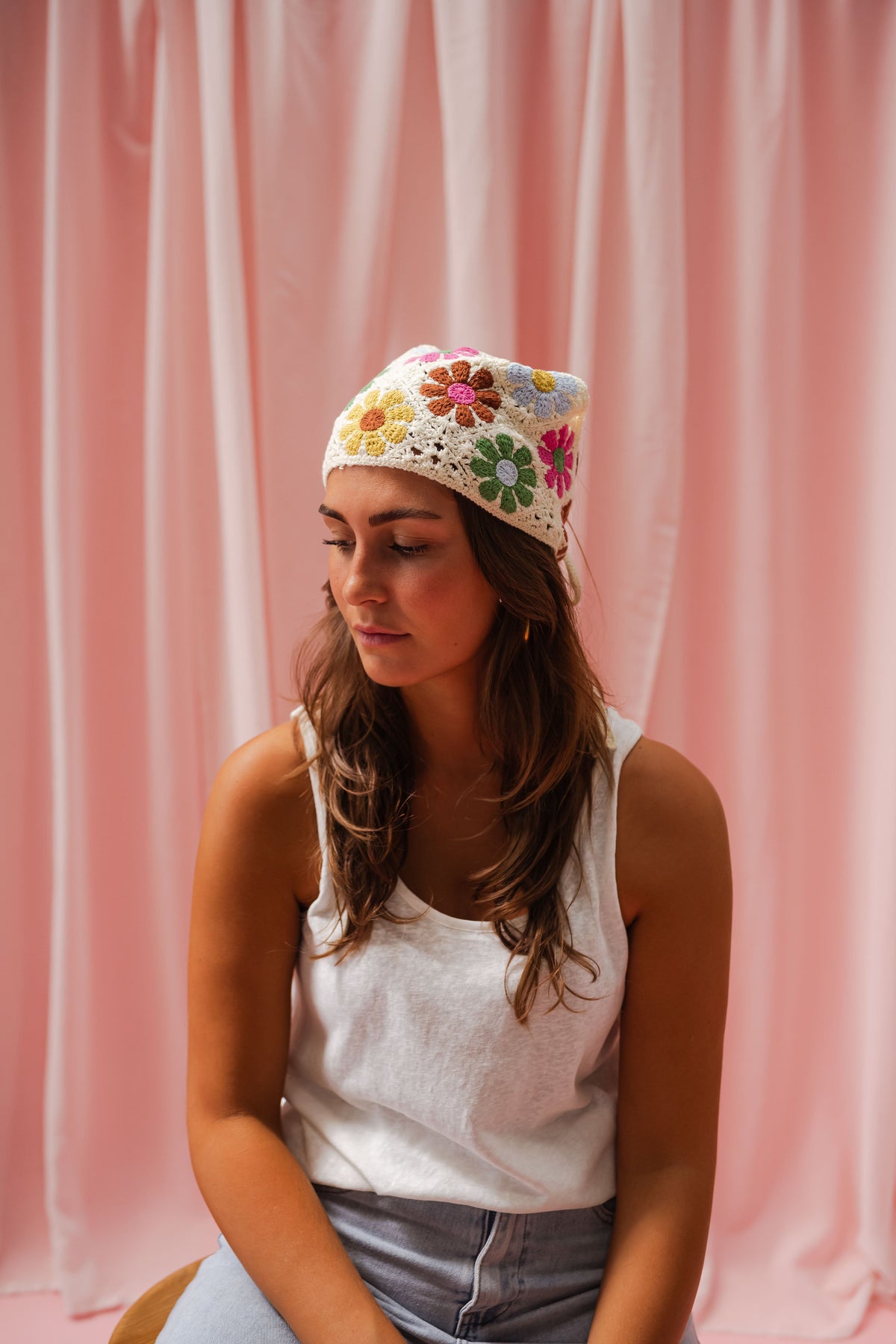 Foulard Thad - à fleurs en crochet