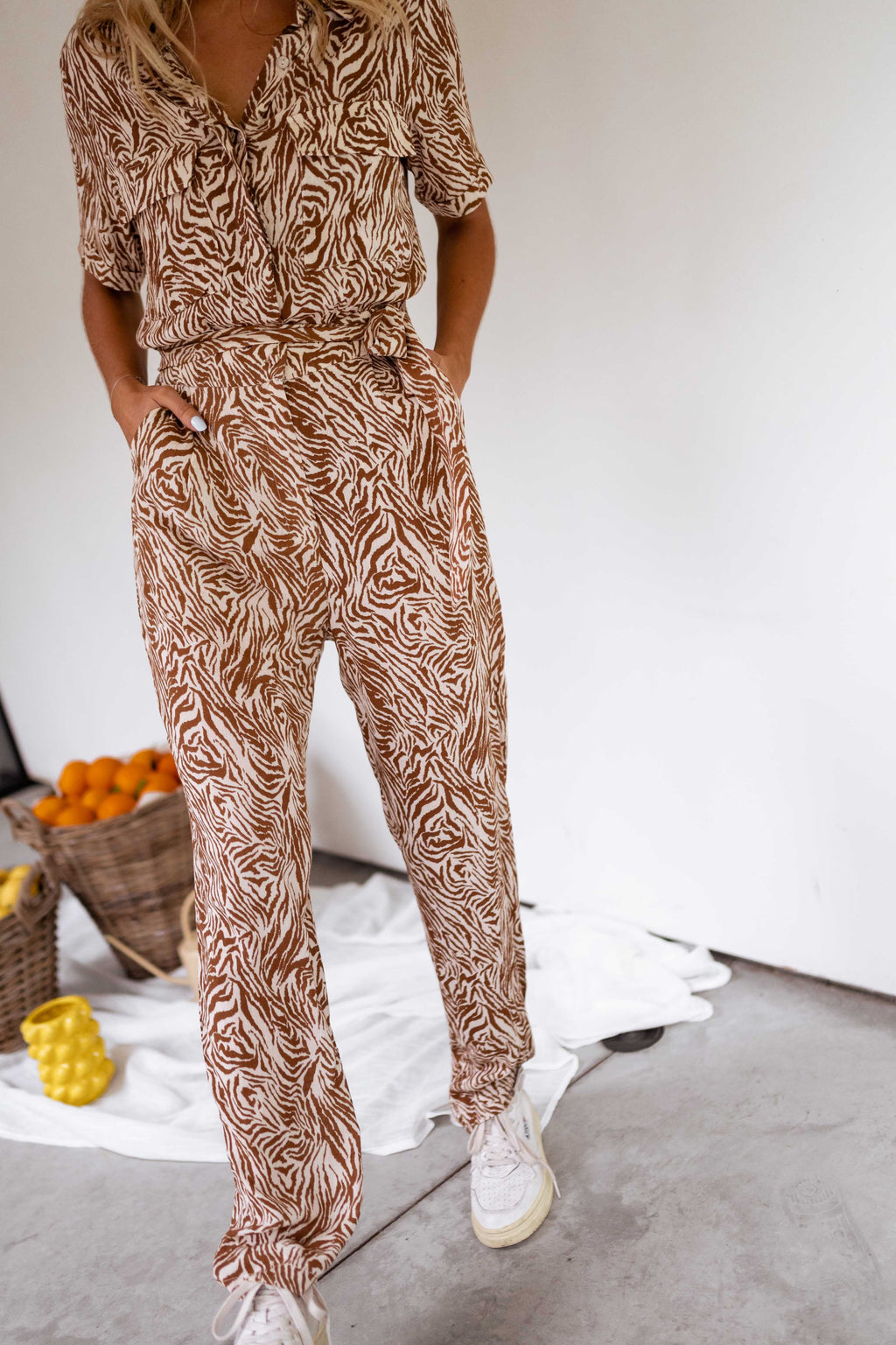Combinaison Gabina zébrée - brune et beige