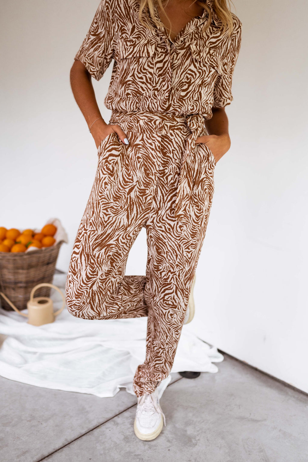 Combinaison Gabina zébrée - brune et beige