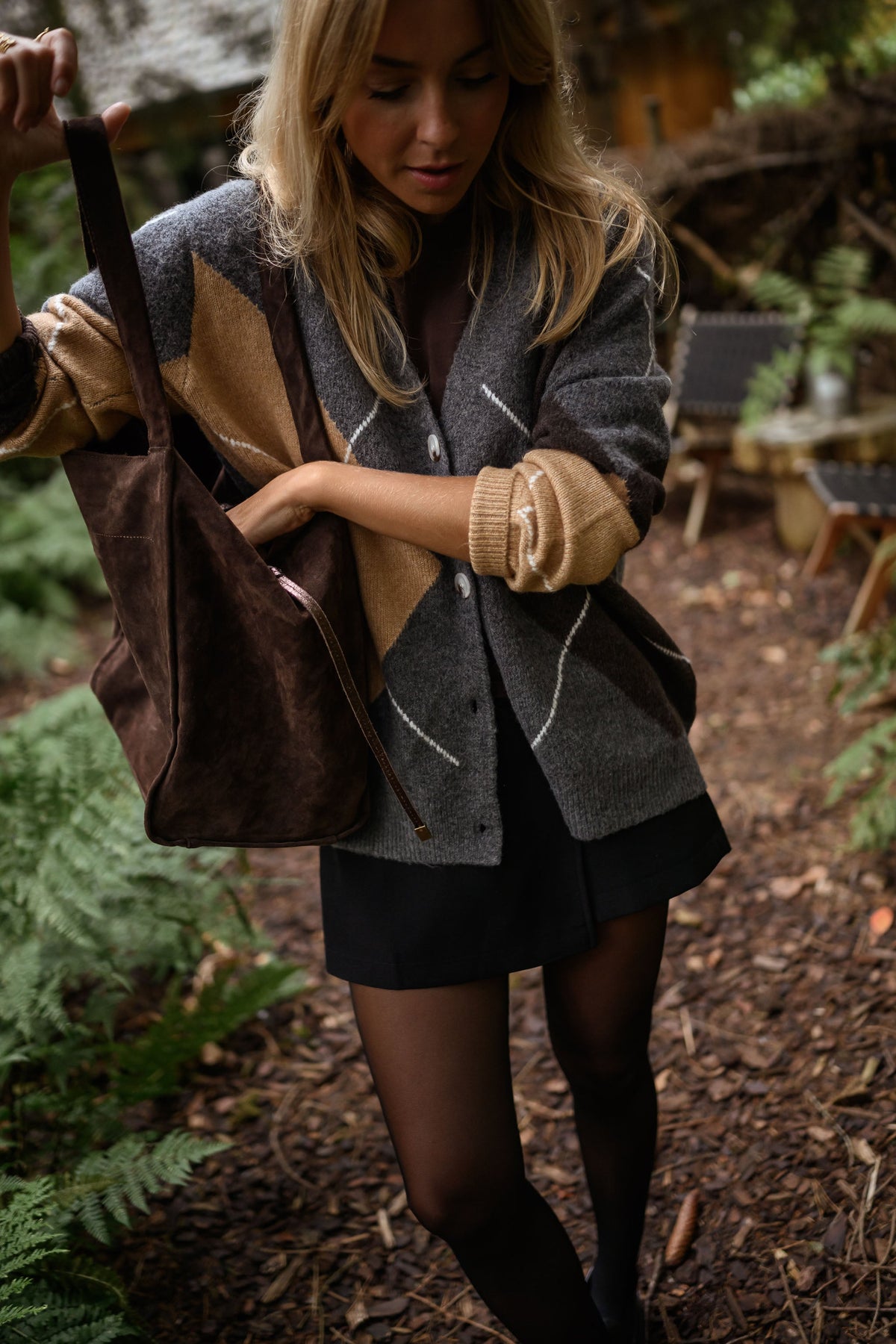 Gilet Georgia - gris à carreaux