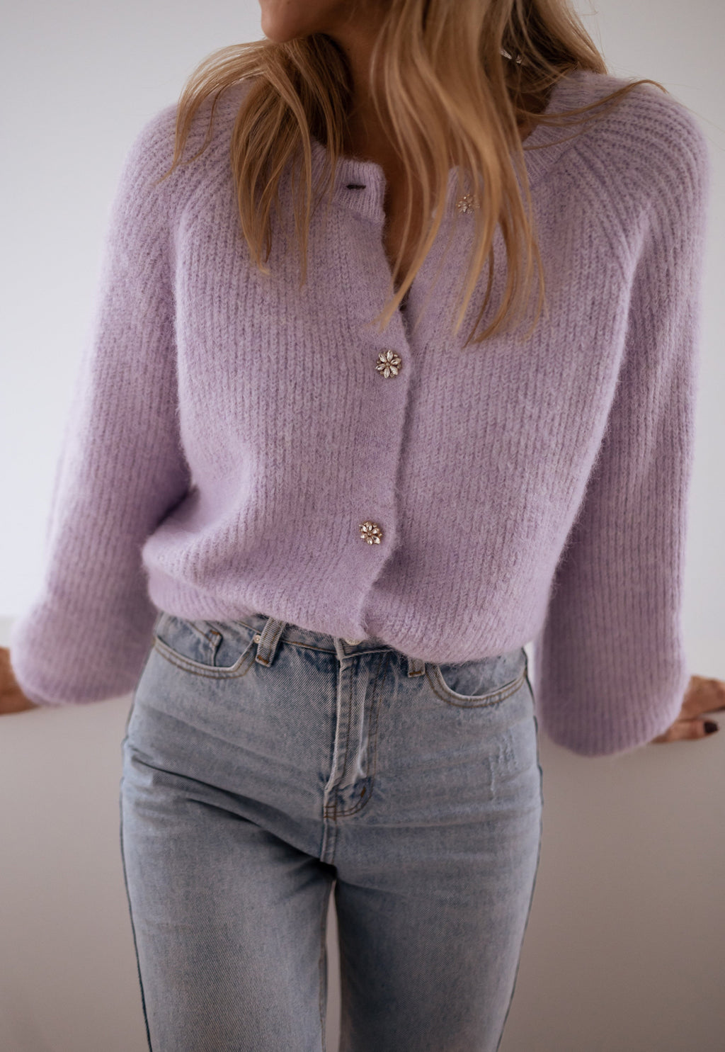 Gilet Isa - lilas à boutons brillants