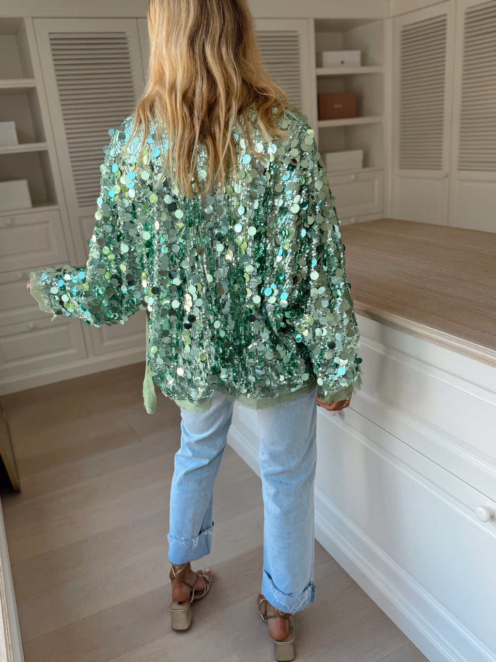Gilet Phibie - vert à paillettes
