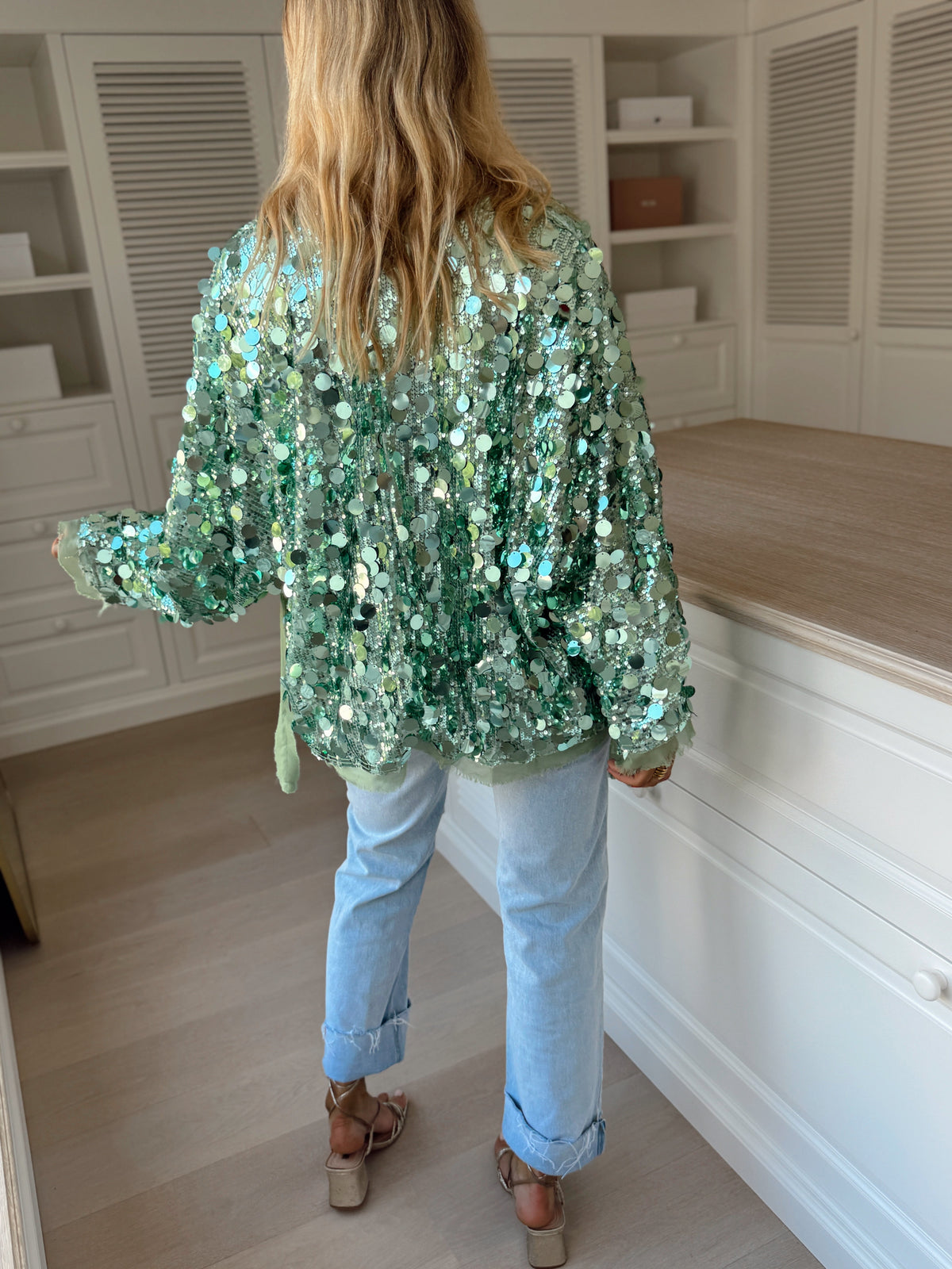 Gilet Phibie - vert à paillettes