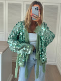 Gilet Phibie - vert à paillettes