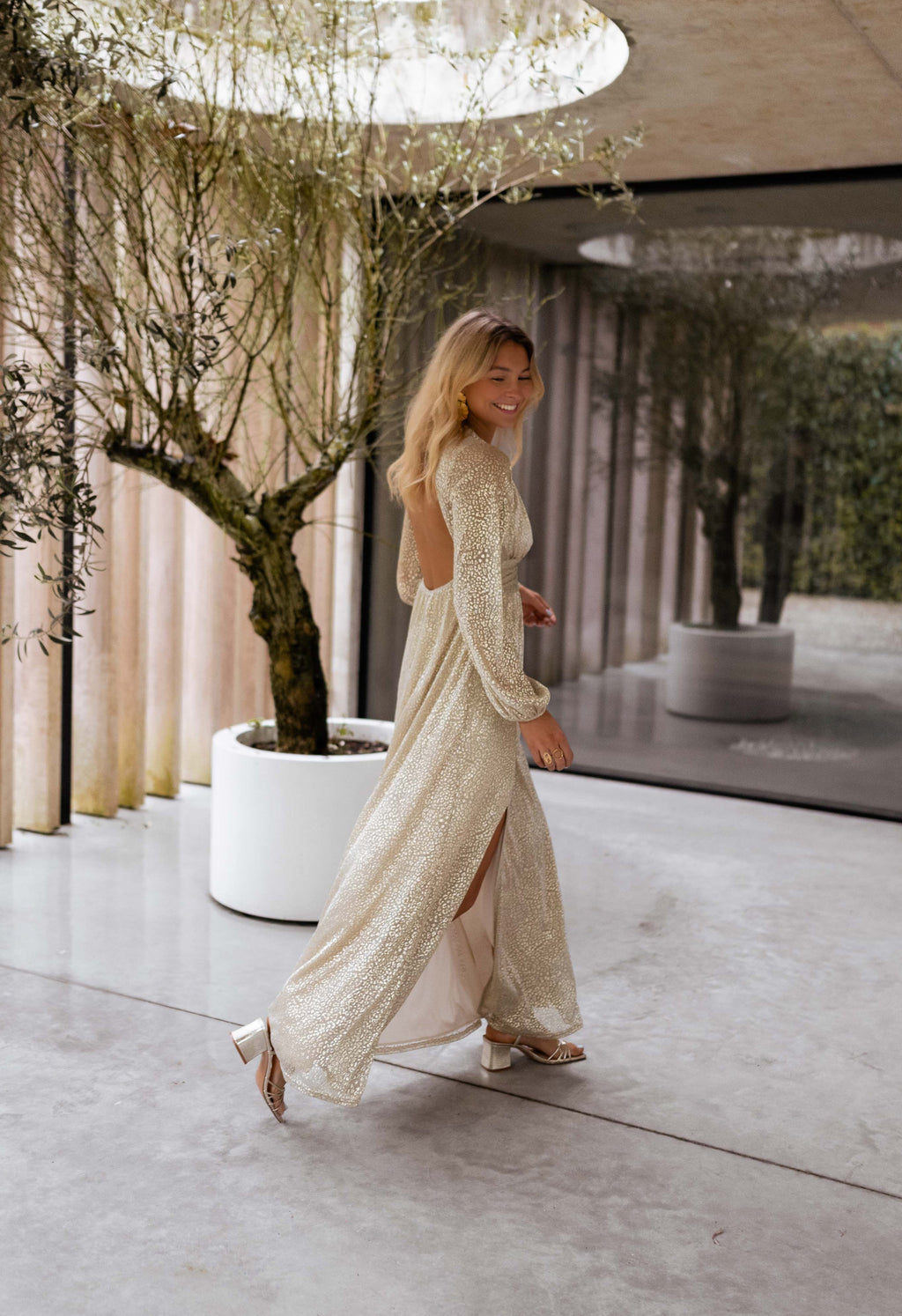 Robe Imane longue CREATION - dorée