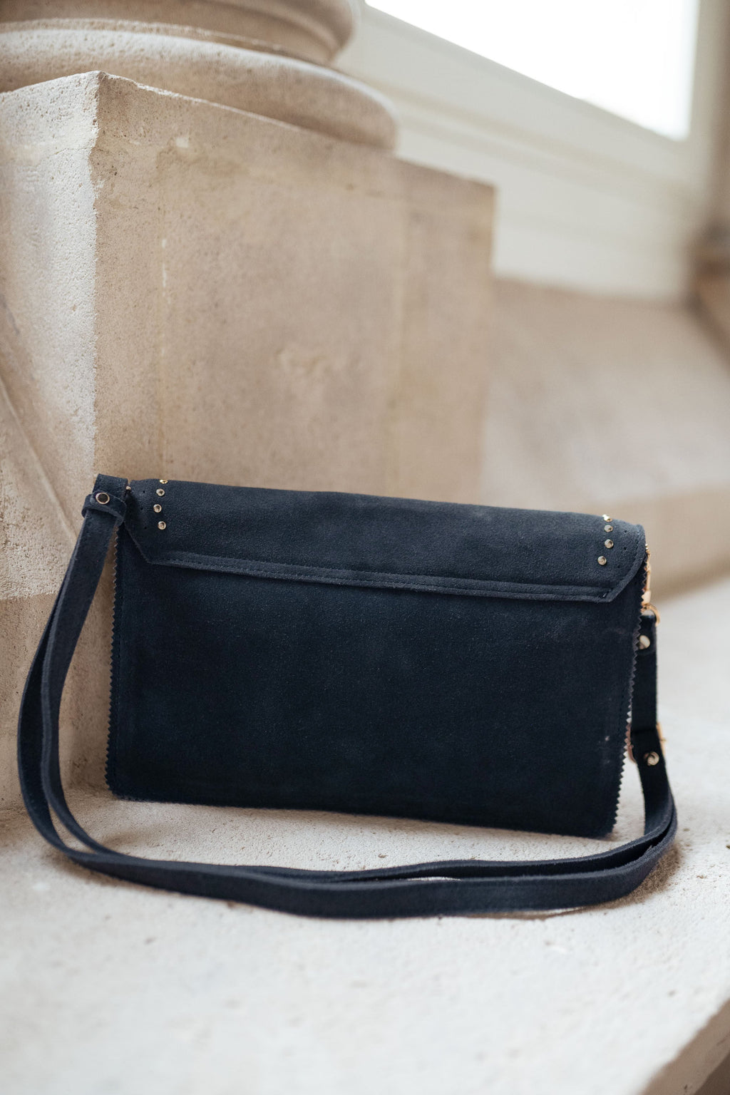 Pochette Jiani - marine/grise en cuir